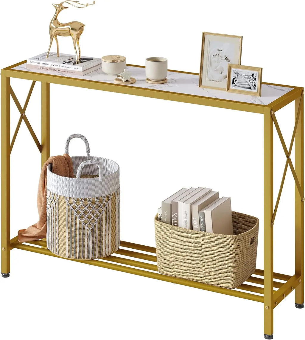 41.8" 2-Tier Console Table with Shelves