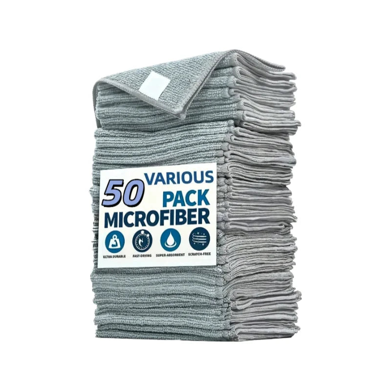 50-Pack  Microfiber Cloths, Ultra Absorbent