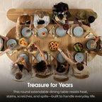 Expandable Round Dining Table Set