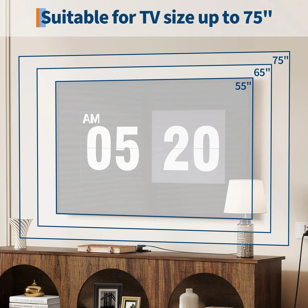 63"TV Stand With Power Outlets & USB
