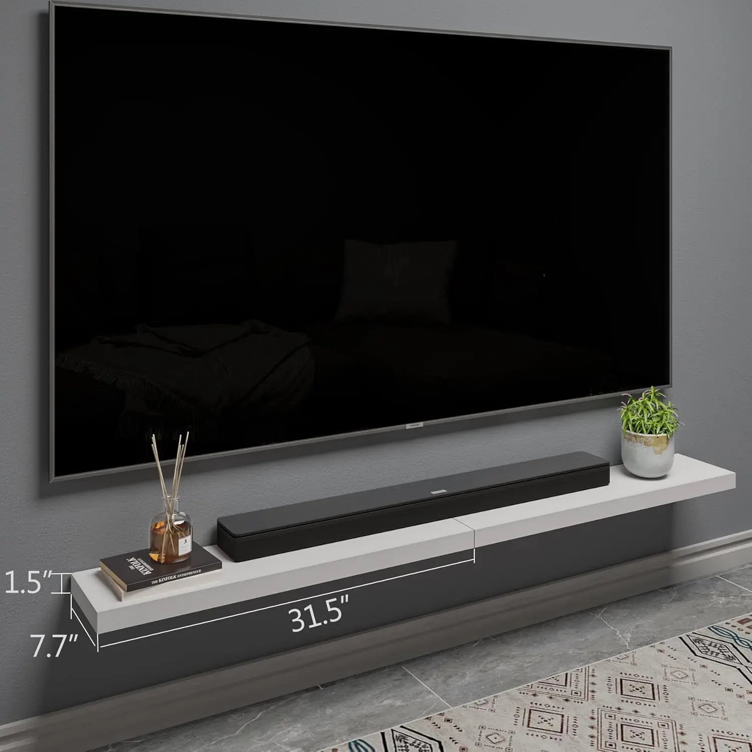 31 Inch White Floating Shelves Set Of 2