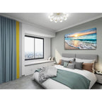Canvas  Wall Art, Beach Sunset Ocean Waves