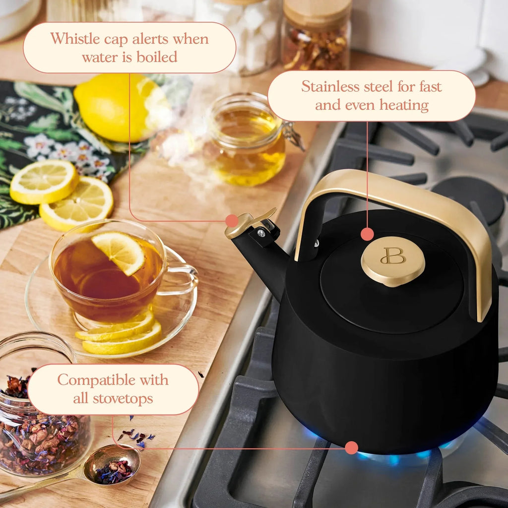 1.8L Black Ceramic Tea Kettle
