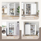 61"Metal Storage Cabinet with4 Adjustable Shelves