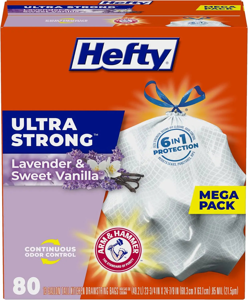 13 Gallon Tall Kitchen Trash Bags, Scented