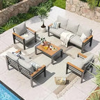 Aluminum Patio Furniture Set,7 Seats & Coffee Table