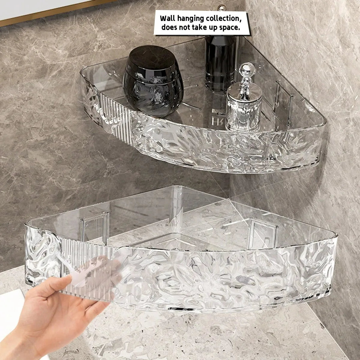 Bathroom Wall-Mounted Storage Shelf, No Drilling