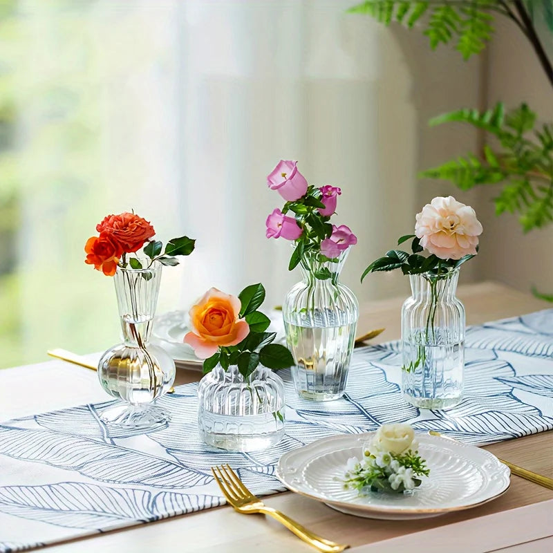 8/16 Piece Modern Transparent Glass Vase Set