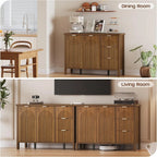 Modern Fluted Buffet Cabinet with Storage