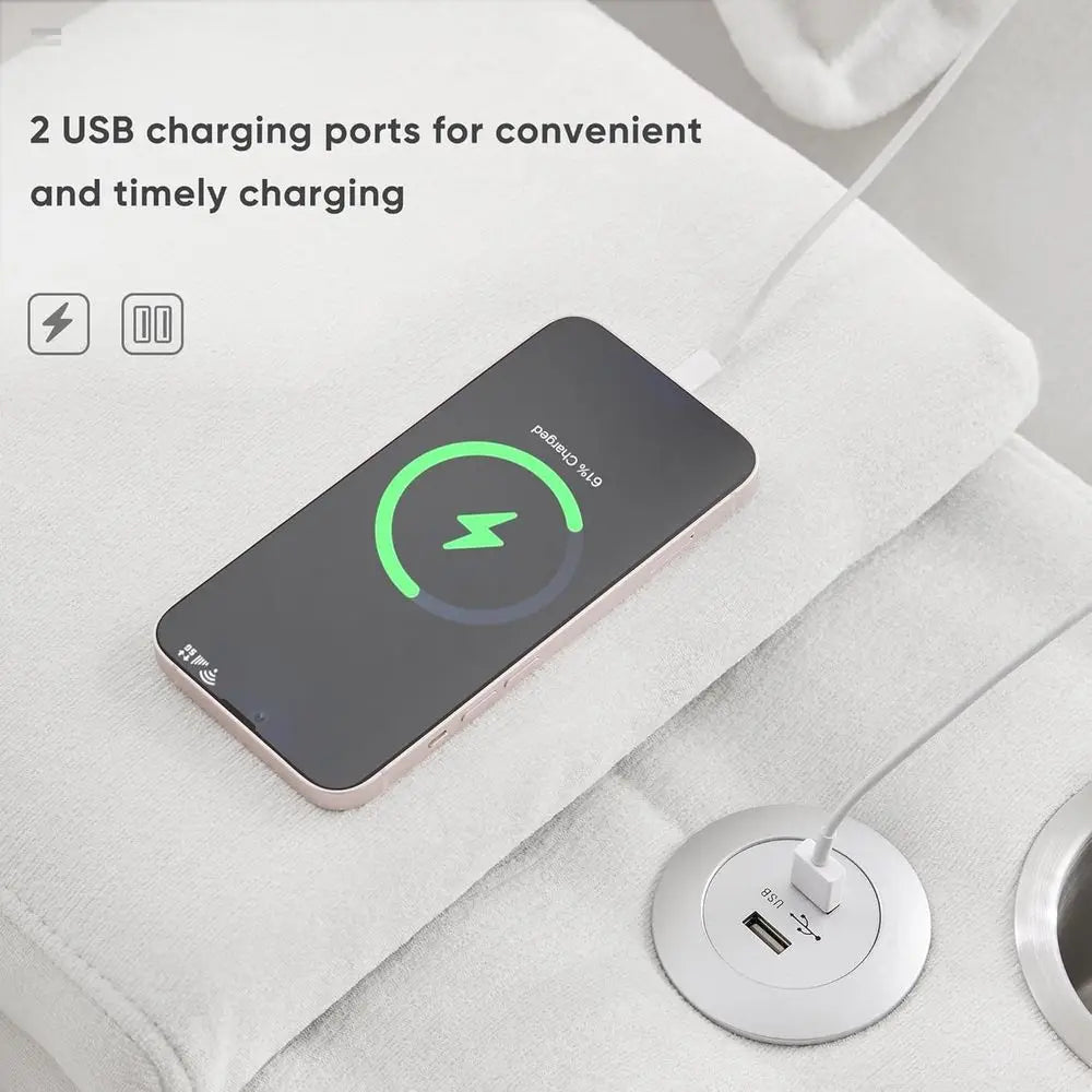 6-Seat U-Shaped Sofa With Cup Holders