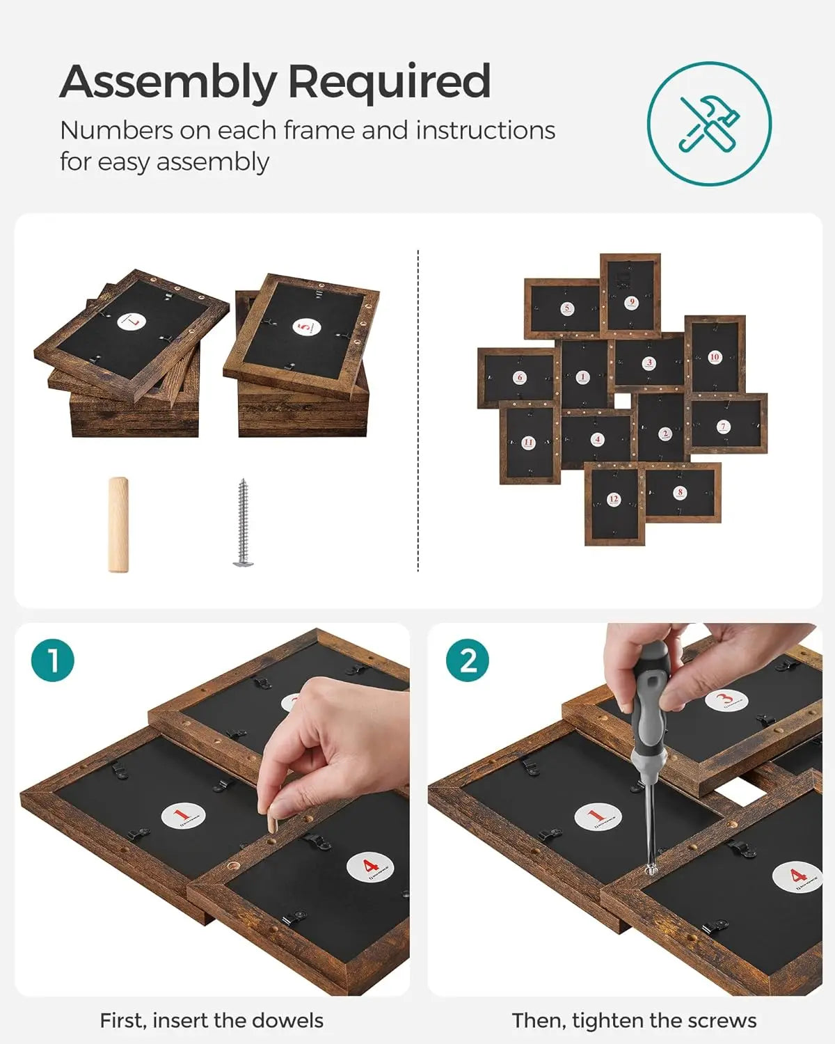 12-Pack 4x6 Photo Frames Collage Wall Decor