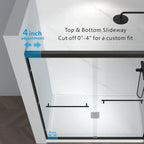 56-60" W x 72" H Semi-Frameless Sliding Shower Door Matte Black