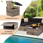 8 Pc Wicker Rattan Patio Furniture Set