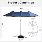 15ft Large Patio Umbrella & Base