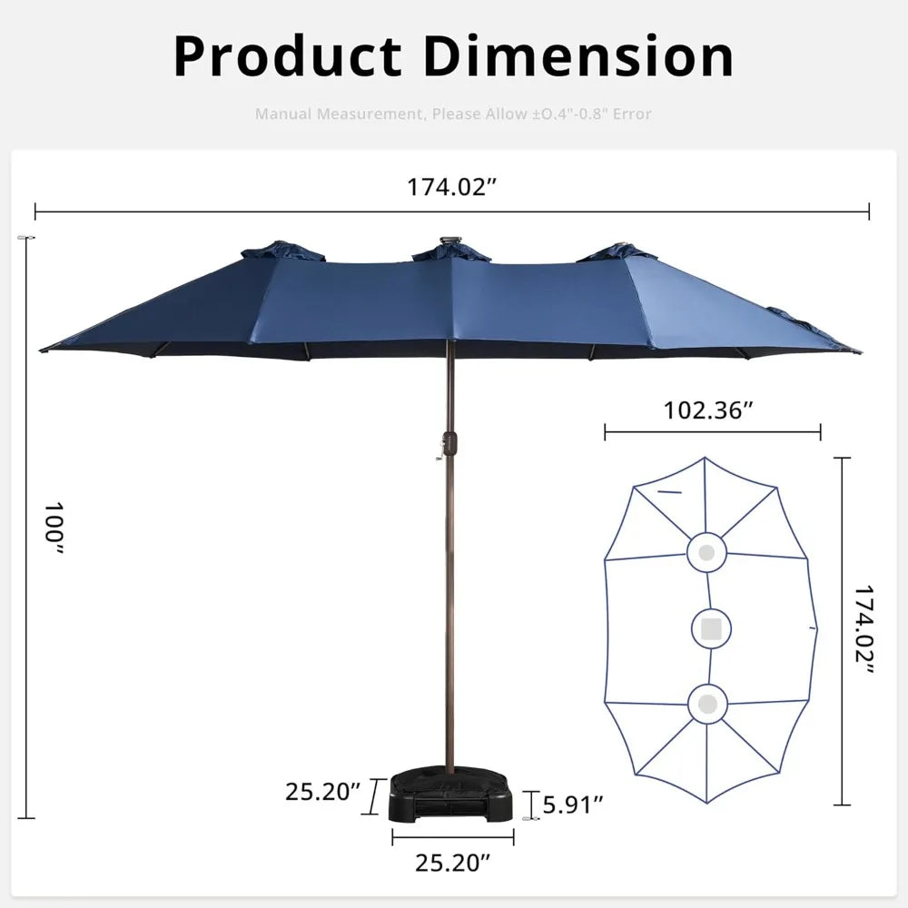 15ft Large Patio Umbrella & Base