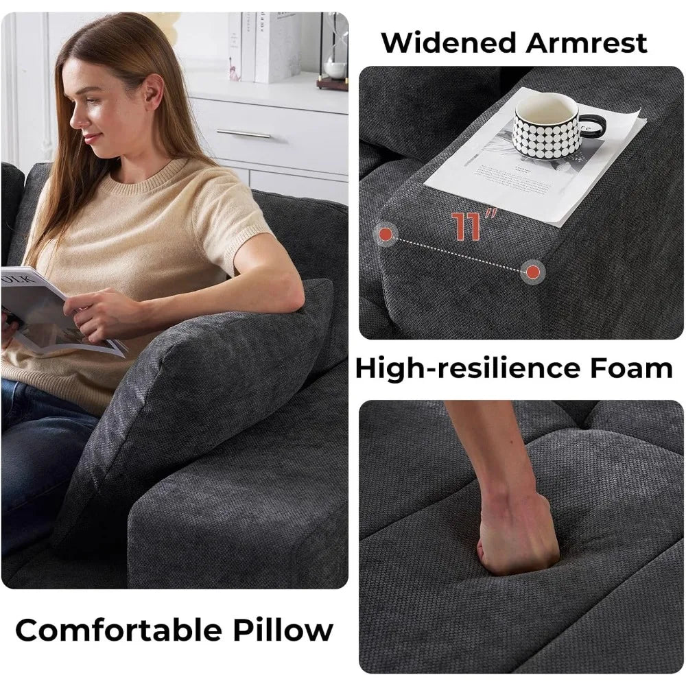 105" Modular Sectional Couch With Chaise