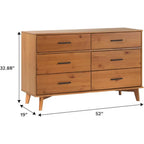 6-Drawer Caramel Solid Wood Dresser