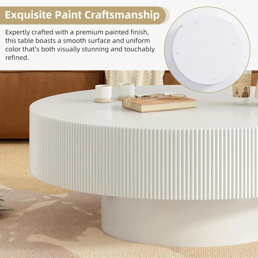 31.5" Round Drum Coffee Table