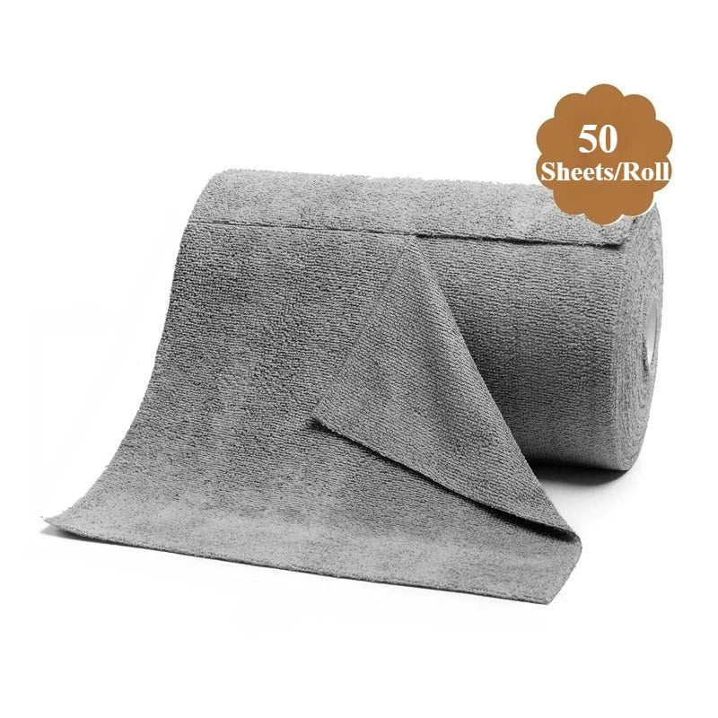 50 Reusable Microfiber Absorbent Cleaning Cloths
