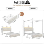 Upholstered LED Canopy Bed Frame