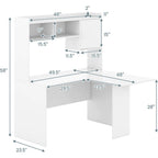 L Shaped Corner Desk with Hutch
