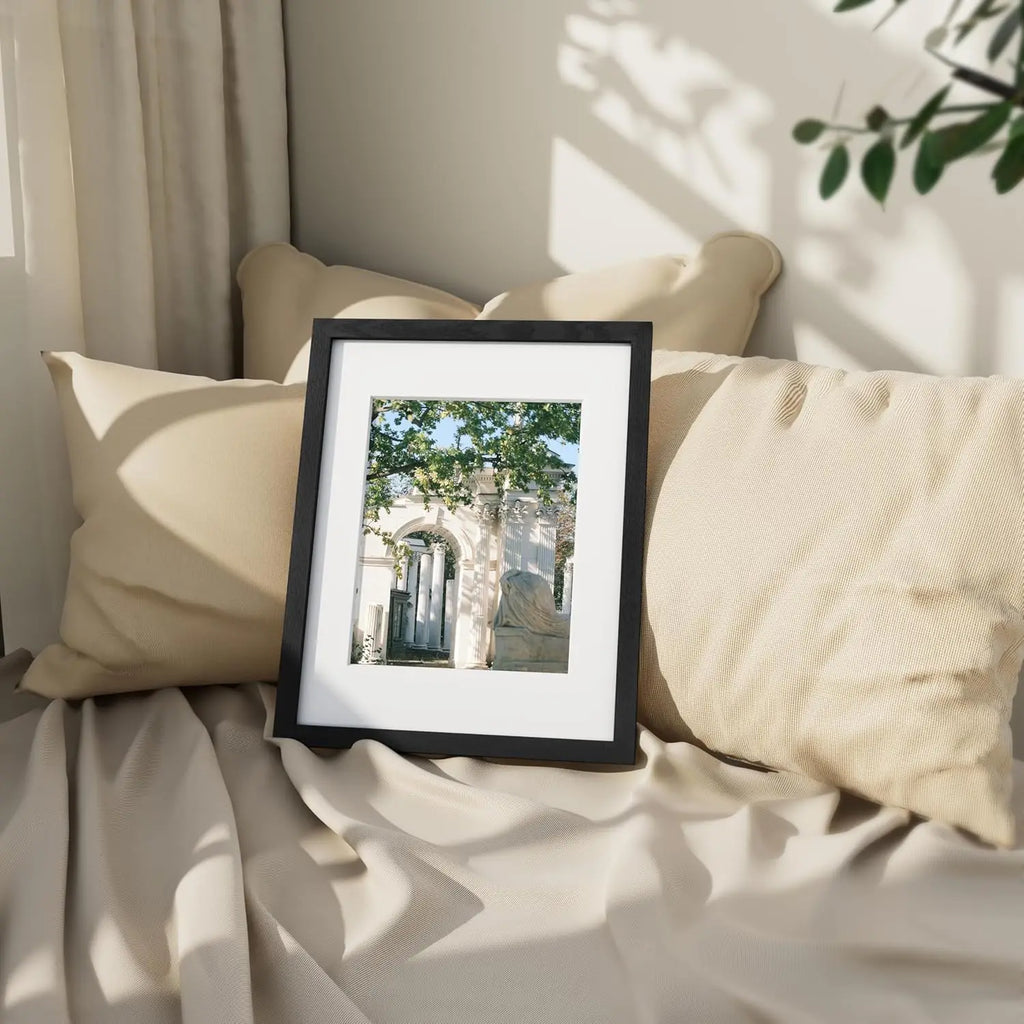 Black Picture Frame with Mat For 8x10 Photos