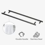 56-60" W x 72" H Semi-Frameless Sliding Shower Door Matte Black