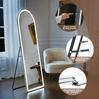 60" LED Floor Mirror with Dimmable Lights