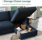 Sectional Sleeper Sofa with Storage Chaise Lounge
