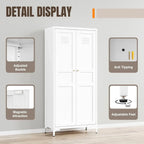 61"Metal Storage Cabinet with4 Adjustable Shelves