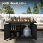 9-Piece Outdoor Patio Furniture Set with 43" Gas Fire Pit