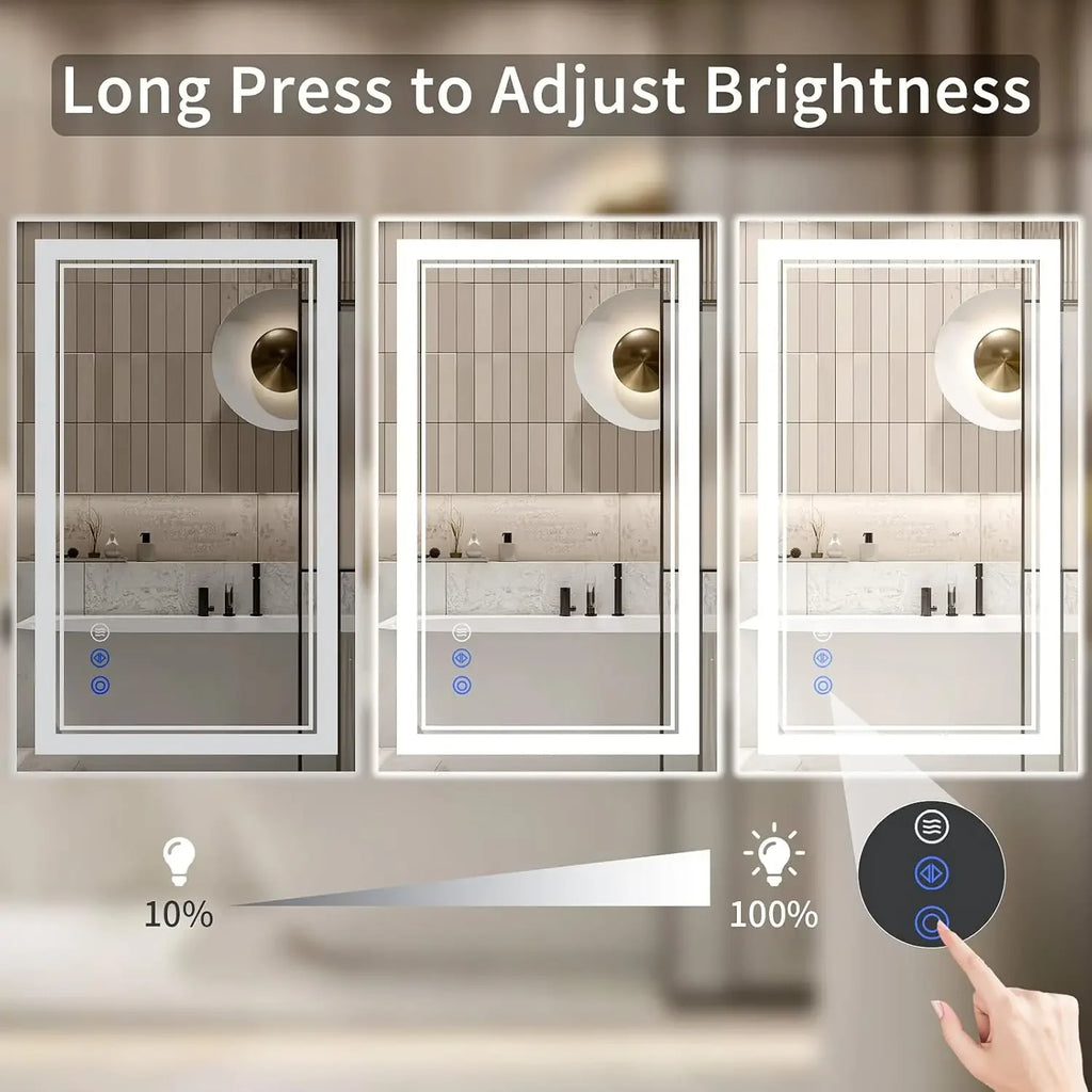 24"x32" LED Bathroom Mirror with Dimmable Lights