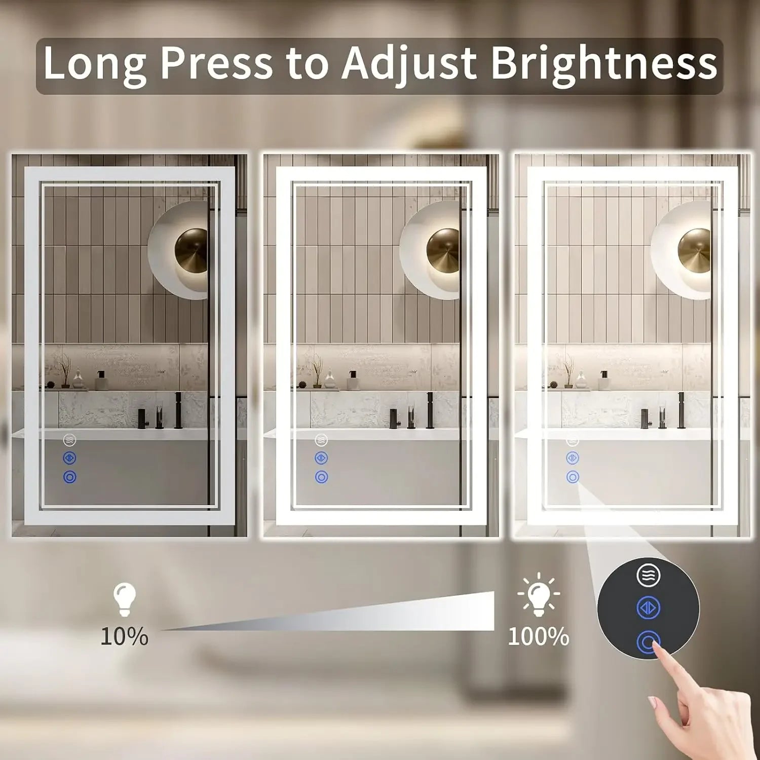 24"x32" LED Bathroom Mirror with Dimmable Lights