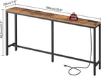 70.9'' Narrow Console Table with Outlet & USB Ports