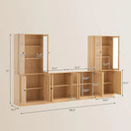 4-Piece Large TV Stand with Bookshelves