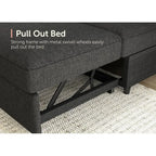 Gray Sectional Sofa with Hidden Bed