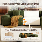 113"  L-Shaped Modular Sectional Sofa And Ottoman