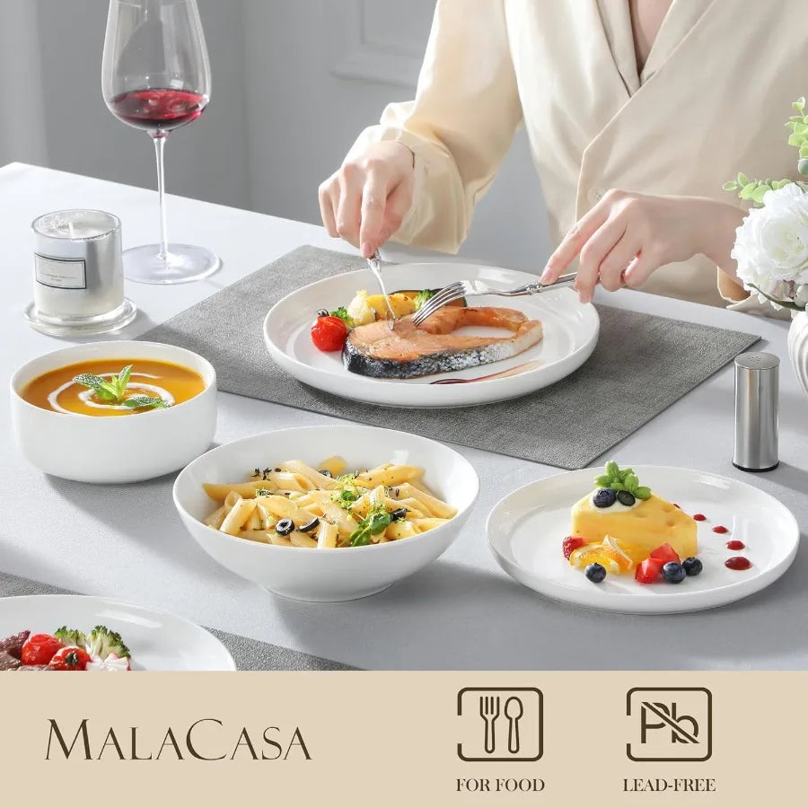 MALACASA  24 Pieces  Porcelain Dinnerware Set