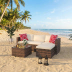 5-Piece Wicker Patio Furniture Set, Modular