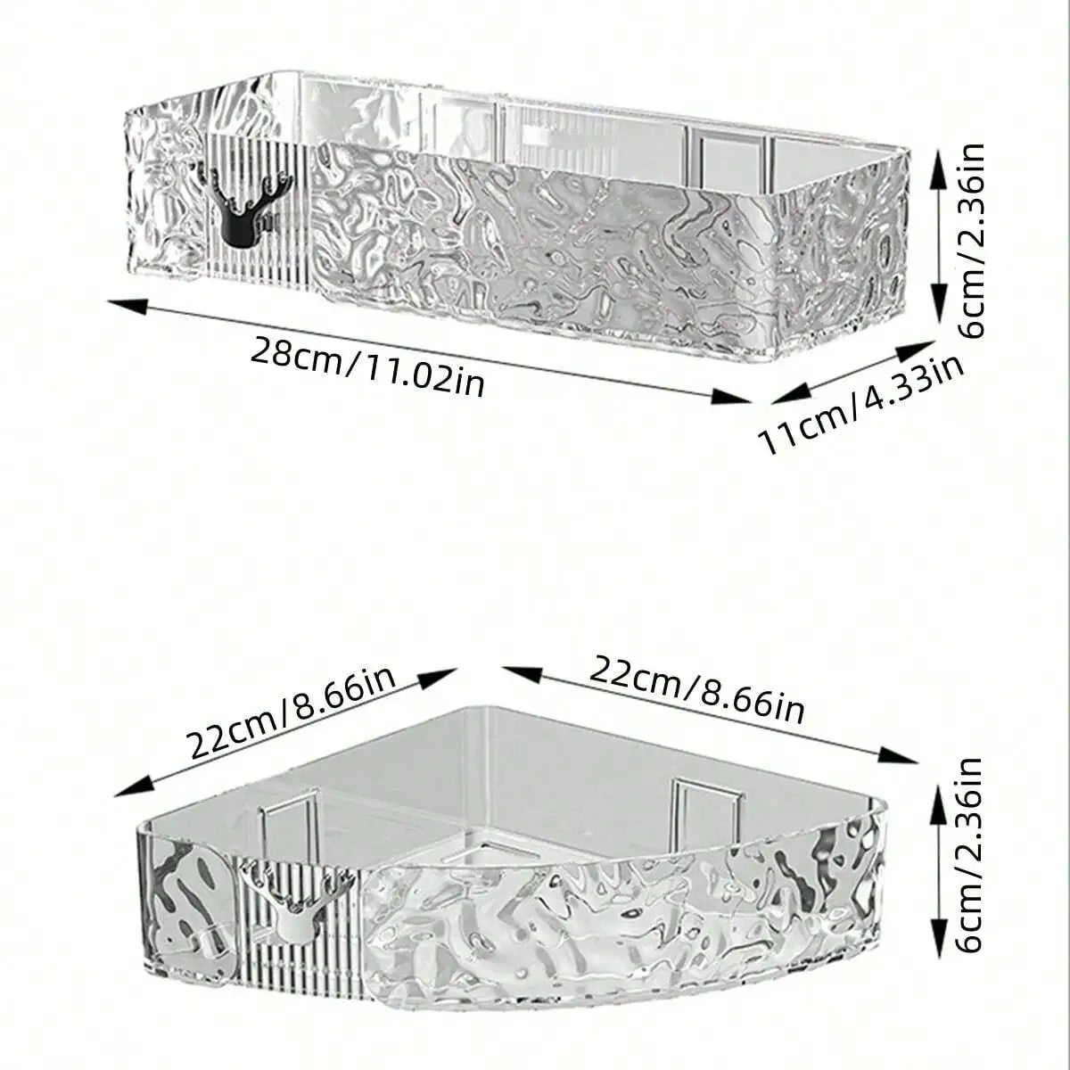 Bathroom Wall-Mounted Storage Shelf, No Drilling
