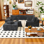 105Inch L-Shaped Sofa  Bed Convertible Corduroy
