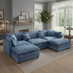 113.4" Modular Sectional Sofa with Ottoman