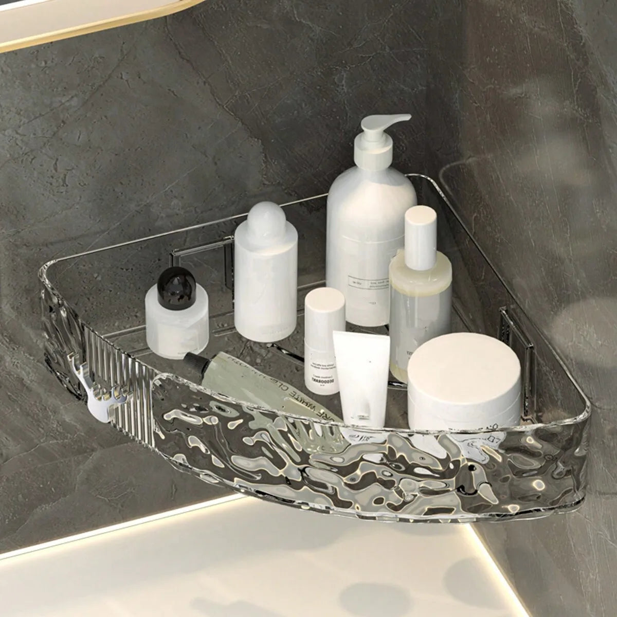 Bathroom Wall-Mounted Storage Shelf, No Drilling