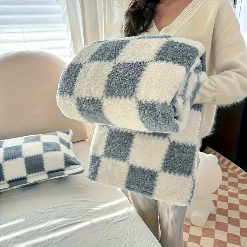 Blue/White Checker Board Blanket