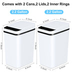 2 Pack  Bathroom Automatic Trash Cans Touchless