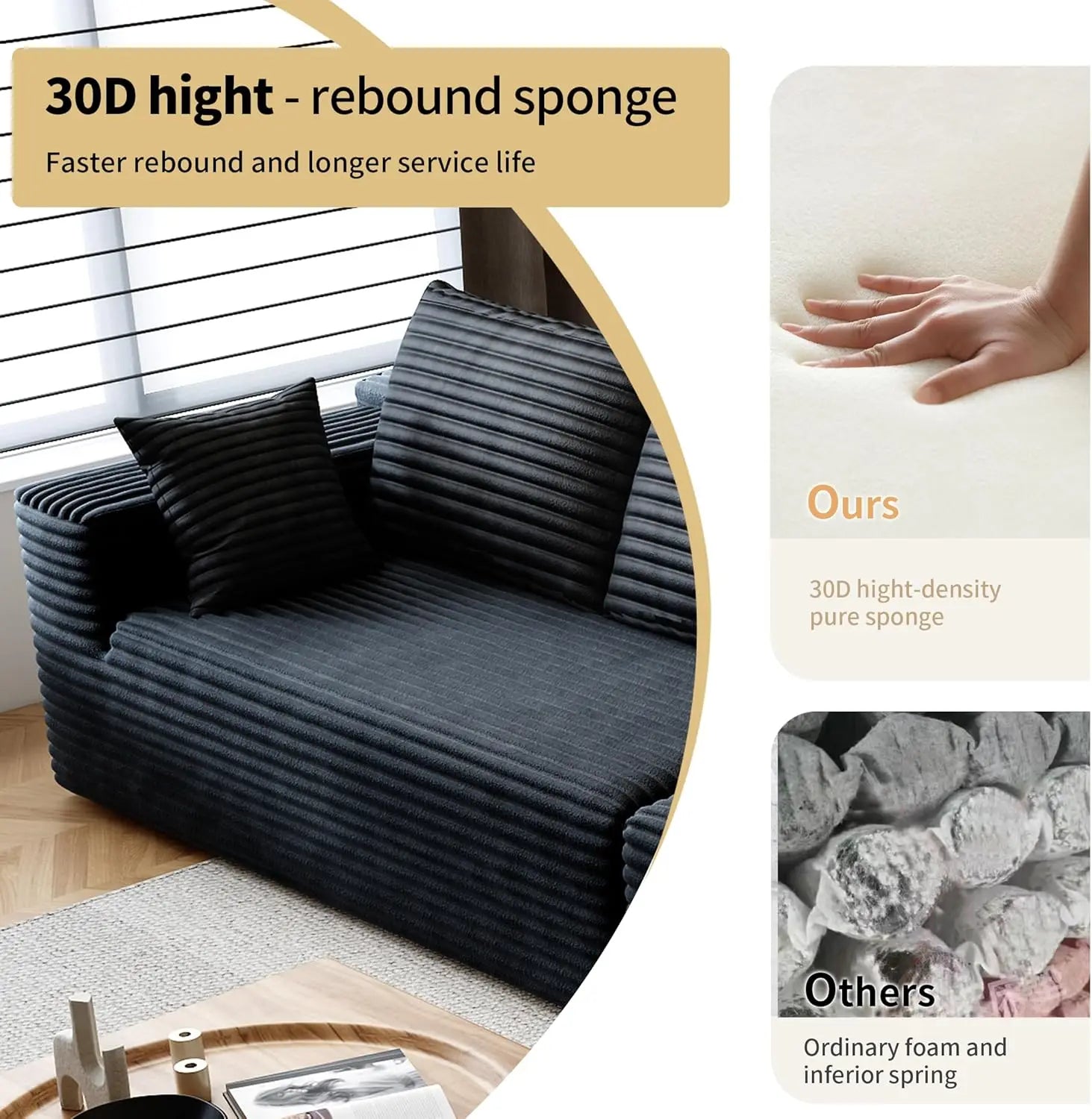 Corduroy Sectional Sofa, Modular Recliner