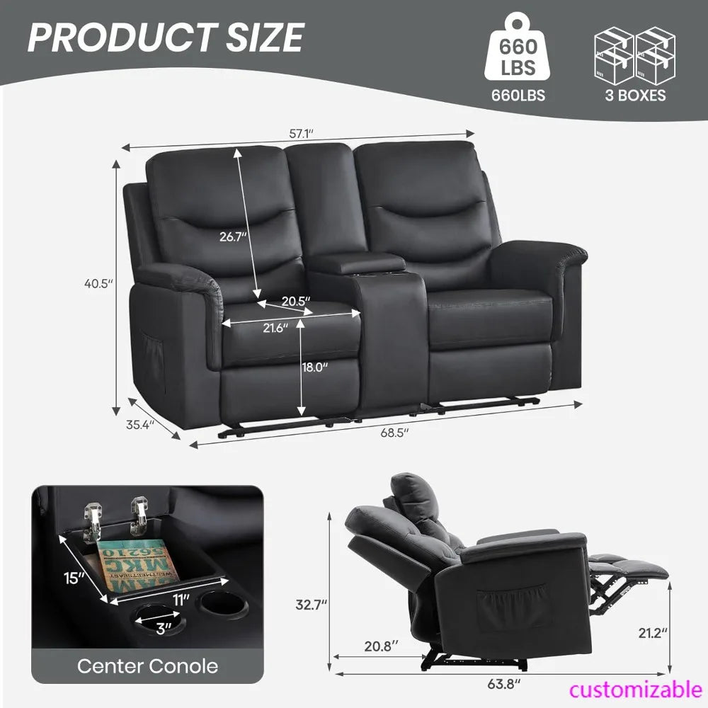 Double Reclining Loveseat With Center Console