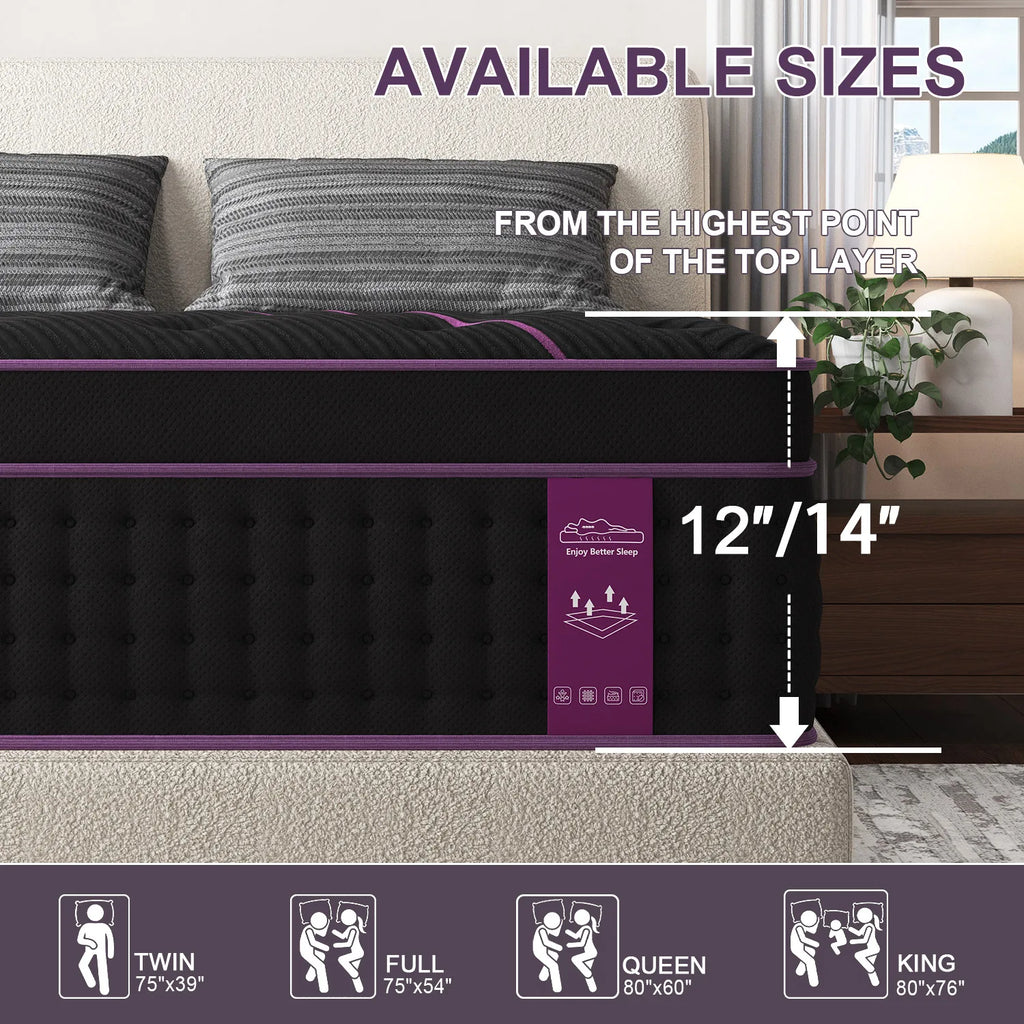 Twin Full Queen King Size  Medium-Firm Mattress