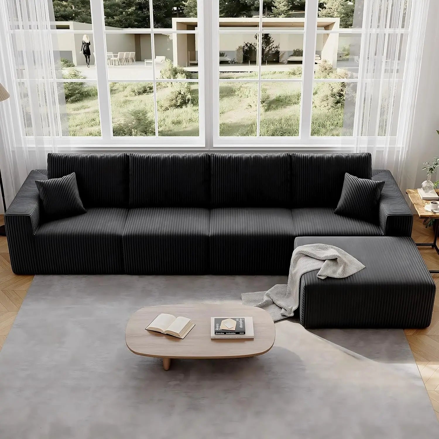 139" Sectional L-Shape Sofa With Chaise
