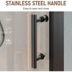 Semi-Frameless Bi-Fold Shower Door 35.5-37" W x 72" H, Reversible, Matte Black